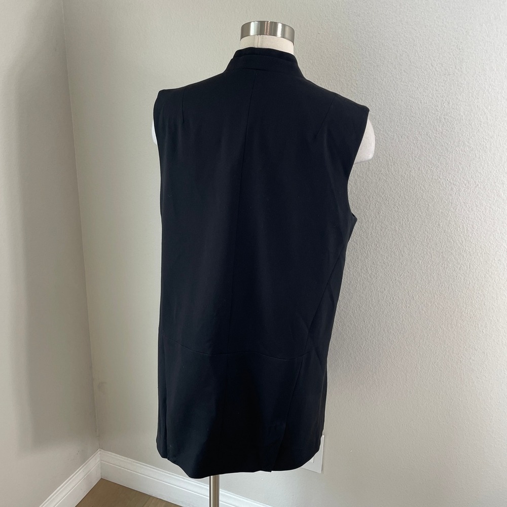 NEW White House Black Market Womens 14 Black Sleeveless Long Vest Jacket - Picture 10 of 11